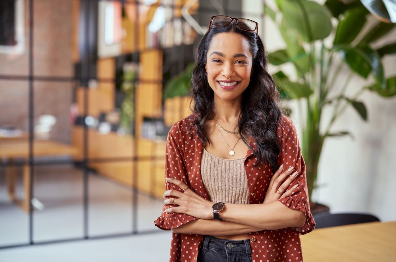 smiling woman posing