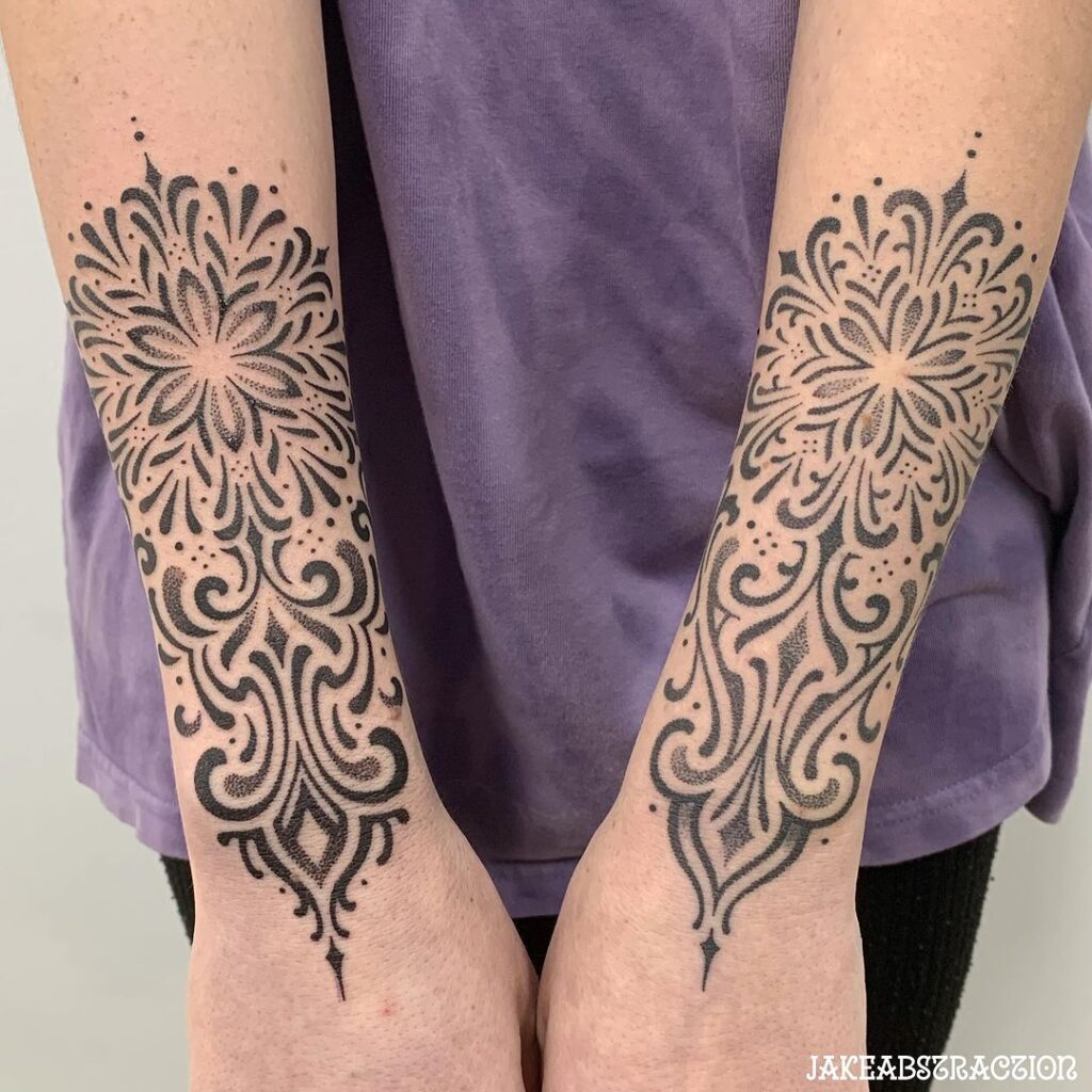 symmetrical mandala ornamental tattoo design