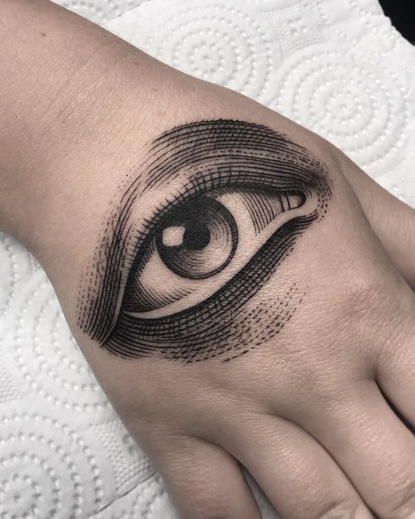 tatuagem de olho na mão