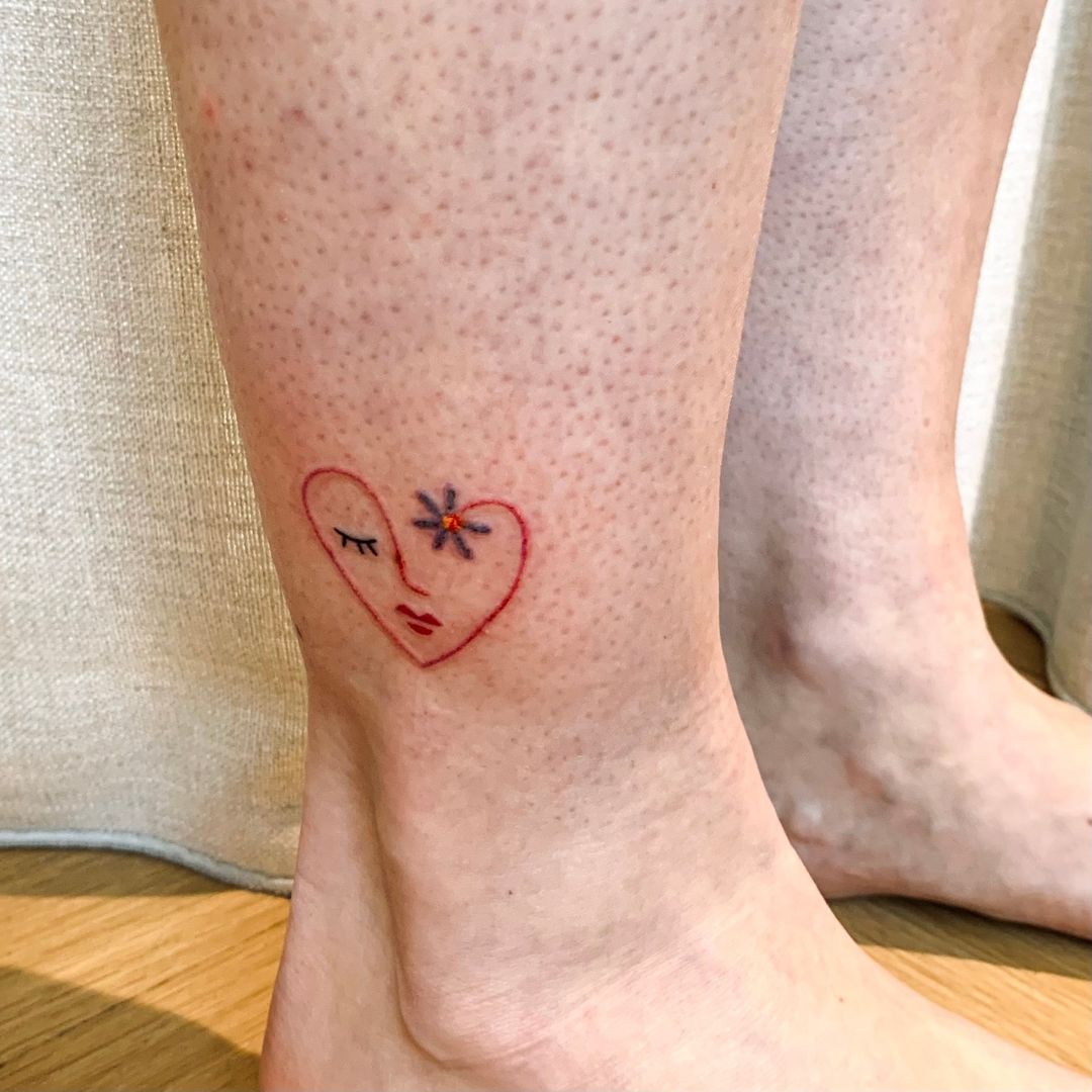 tatuaje de corazón inacabado