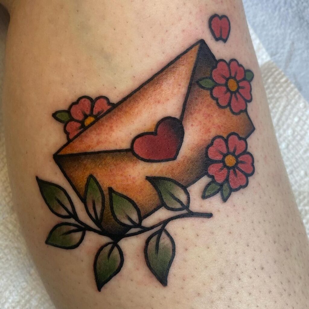 vintage love letter tattoo