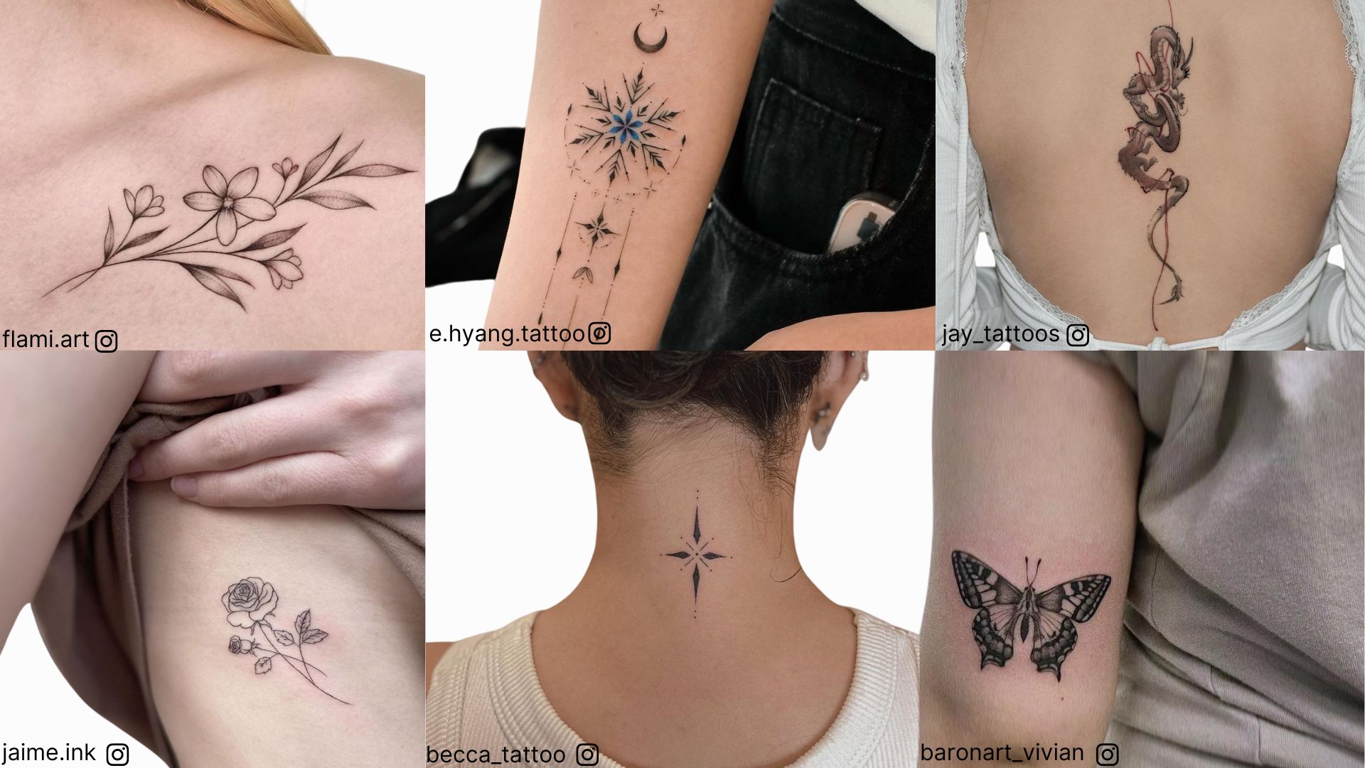 ubicaciones más populares de los tatuajes