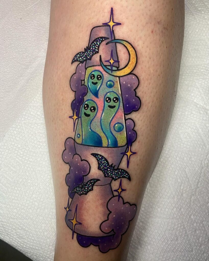 Tatuagem de fantasmas de lâmpada de lava