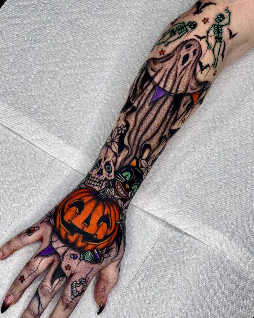  Spooky Sleeve Tattoo