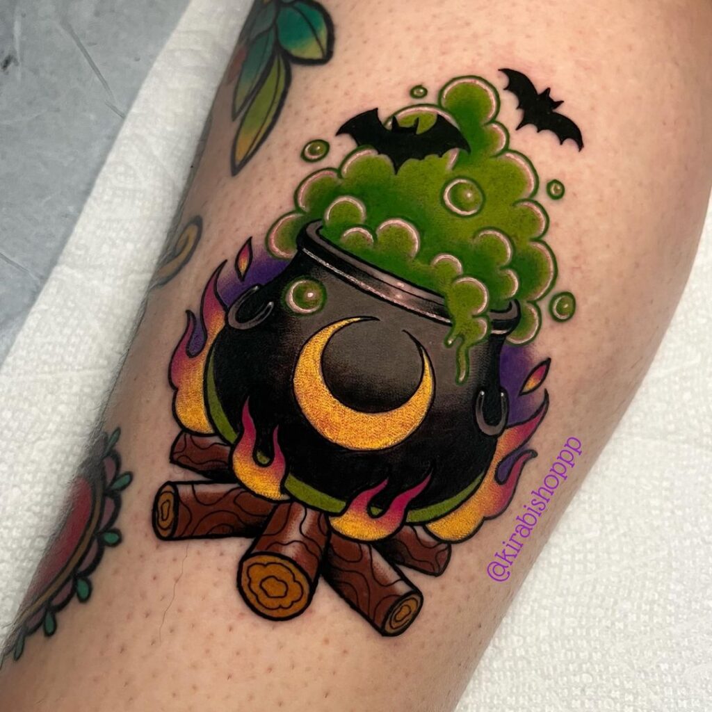 Tatuaje de poción de bruja