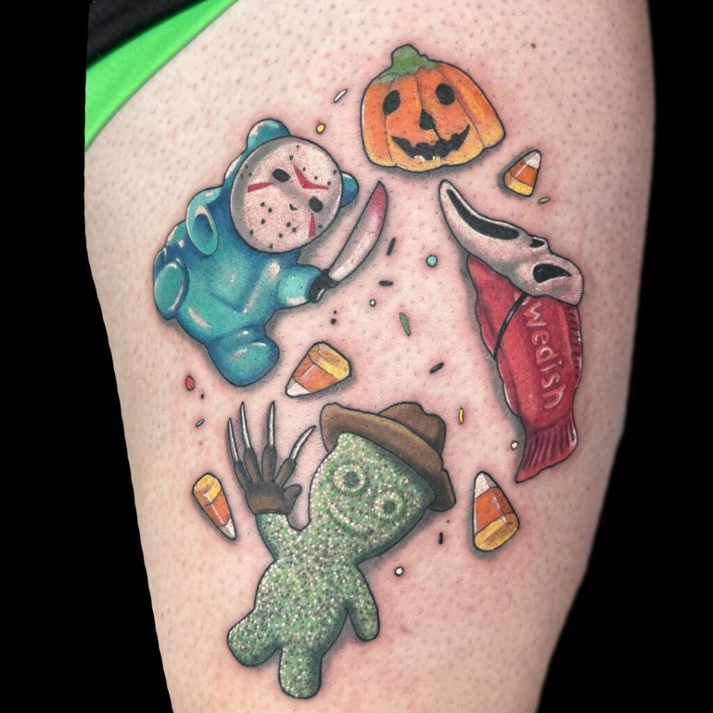 Horror Candy Characters Tattoo