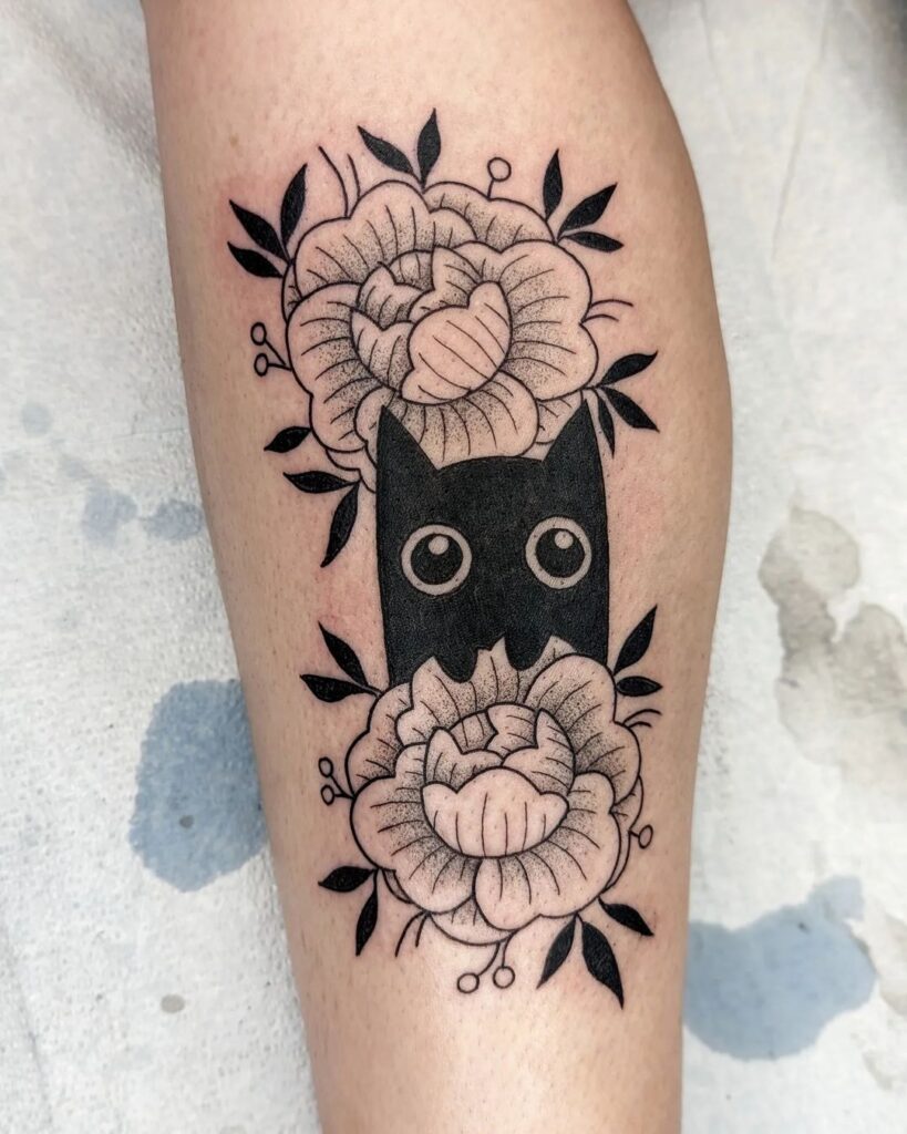 Cartoonish Black Kitty Ink