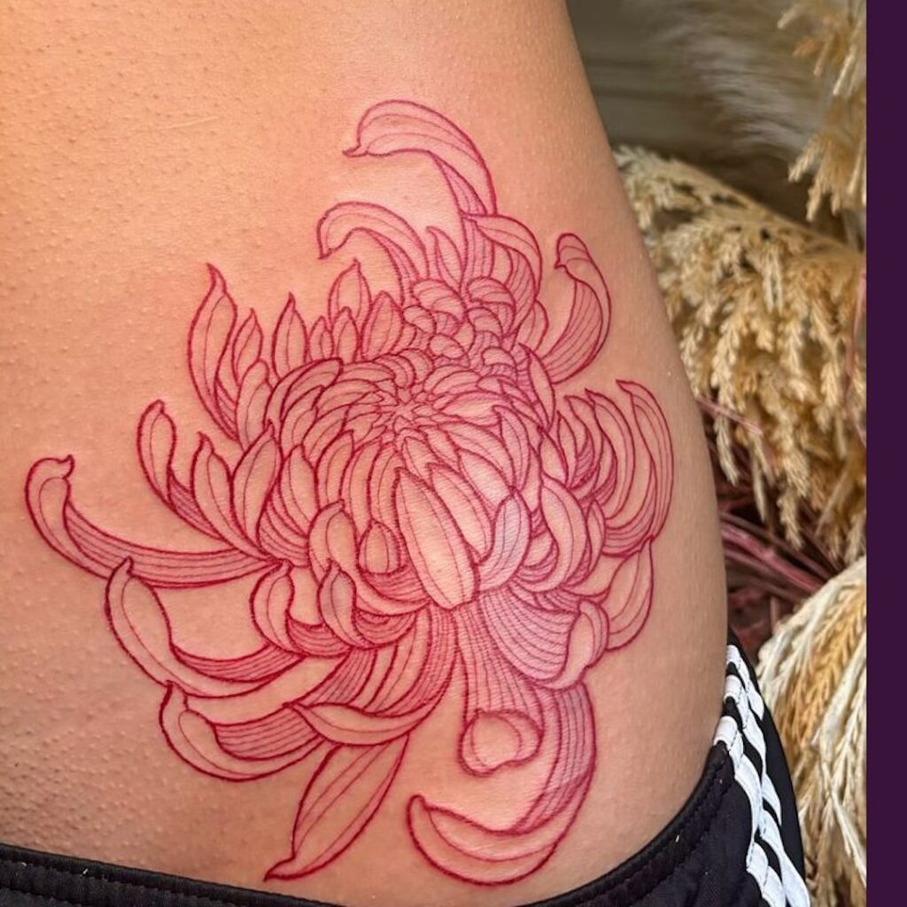 Chrysanthemum In Red Ink