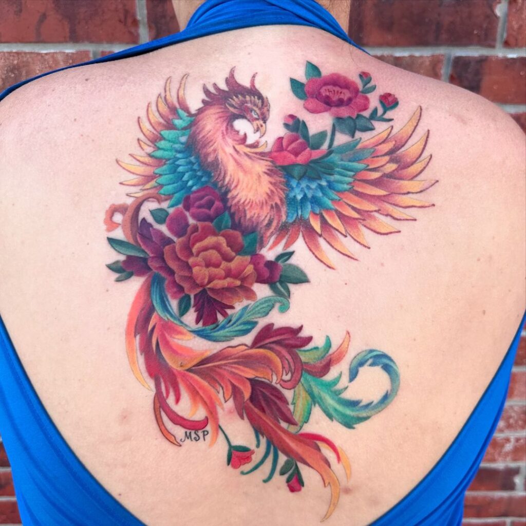 Colorful Floral Phoenix