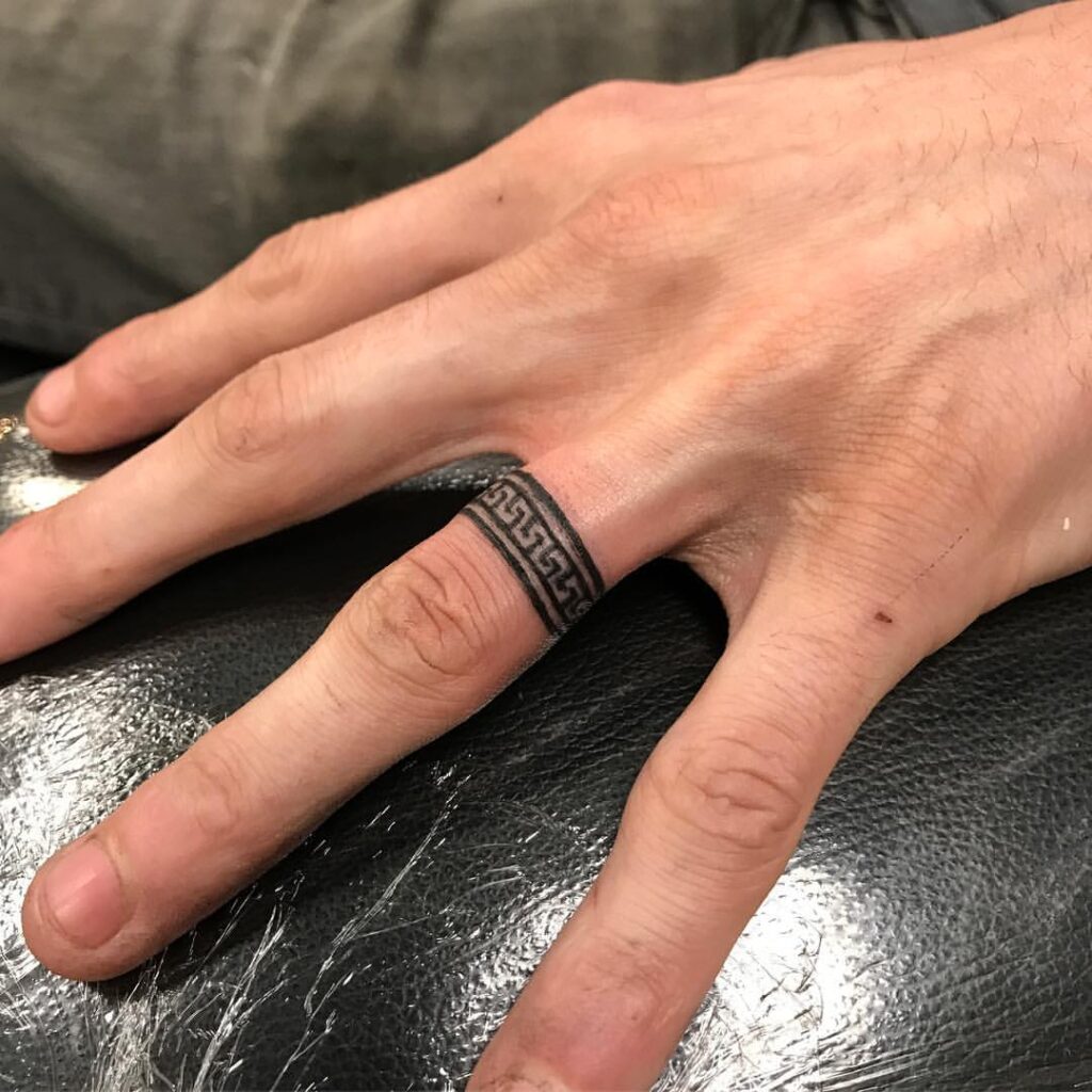 Greek Design Wedding Ring Tat