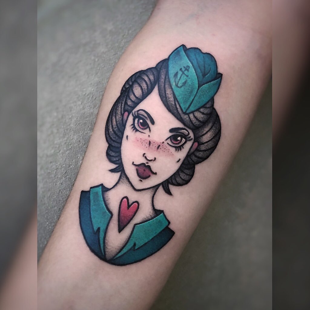 Tatuaggio di ragazza marina