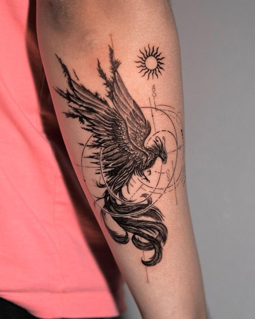 Phoenix With Celestial Motifs