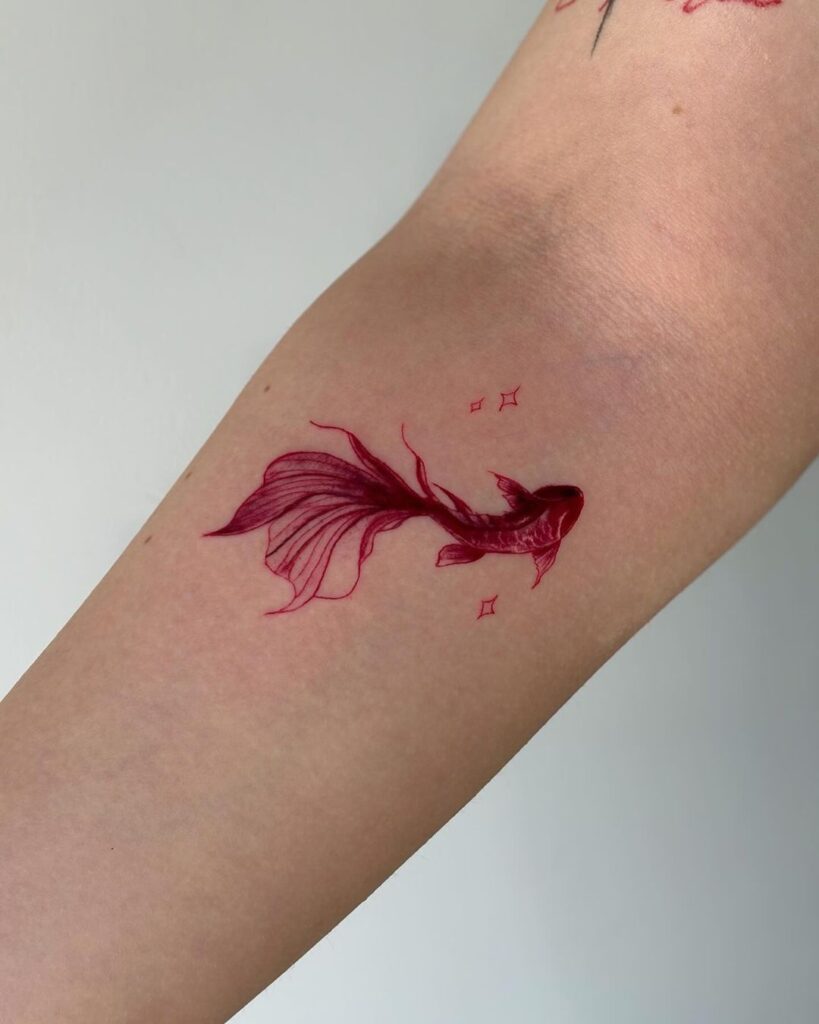 Tatuagem de carpas vermelhas