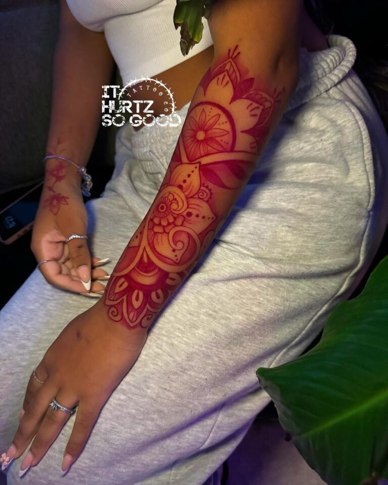 22 Bold Red Sleeve Tattoos That Are A Must See