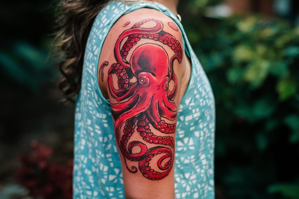 Red Octopus Sleeve