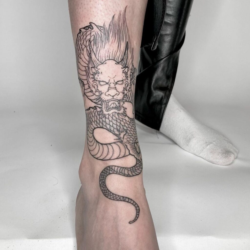 Dragon Ankle Tattoo