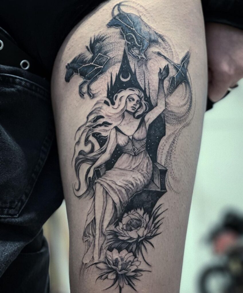 Tatuaggio della dea Nyx