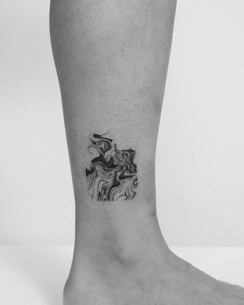 Abstract Ankle Tattoo