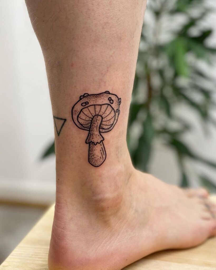 Mushroom Ankle Tattoo