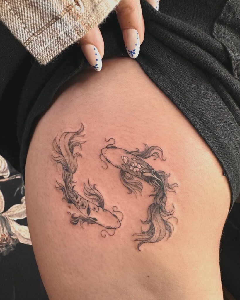 Tatuaggio dei pesci Koi