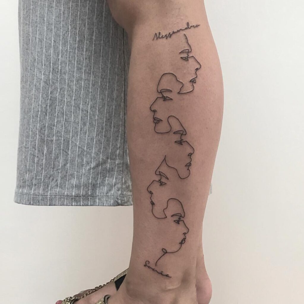 Kids' Outline Portrait Tattoo