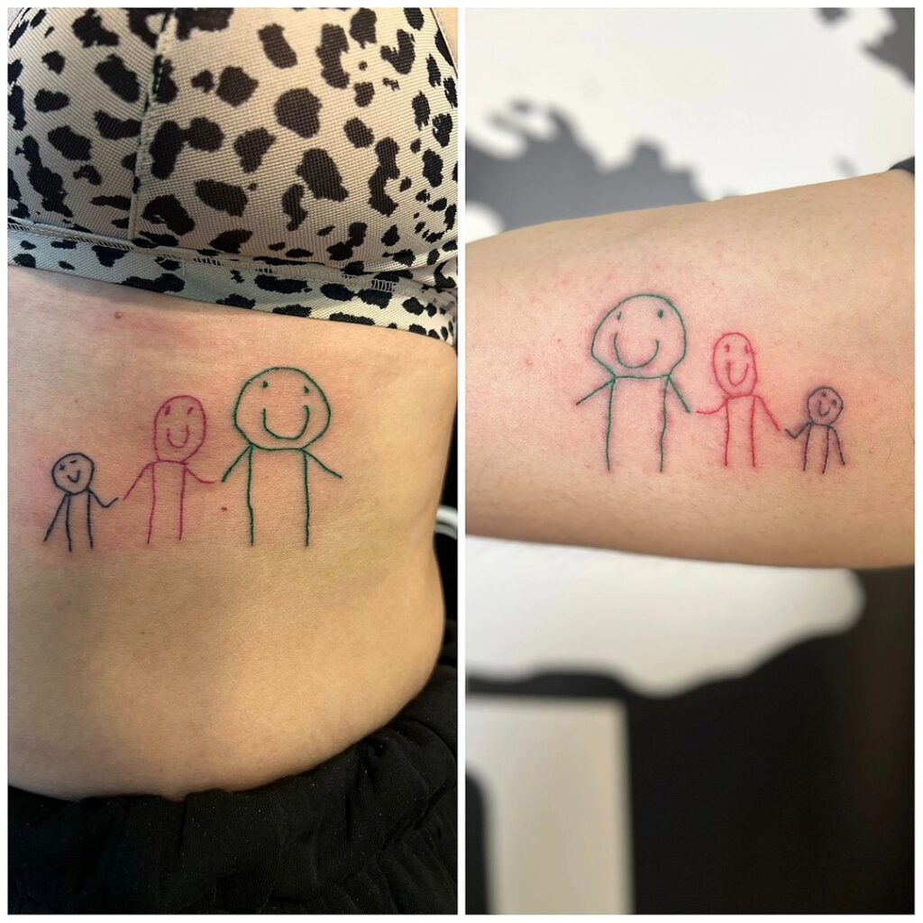 Tatuaggio di un disegno di bambino