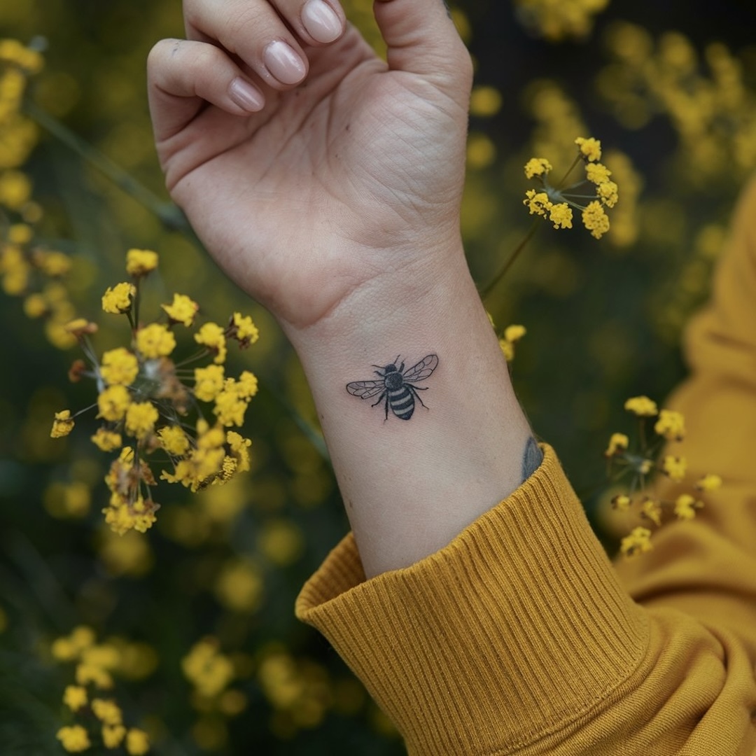 Small Bee Tattoo