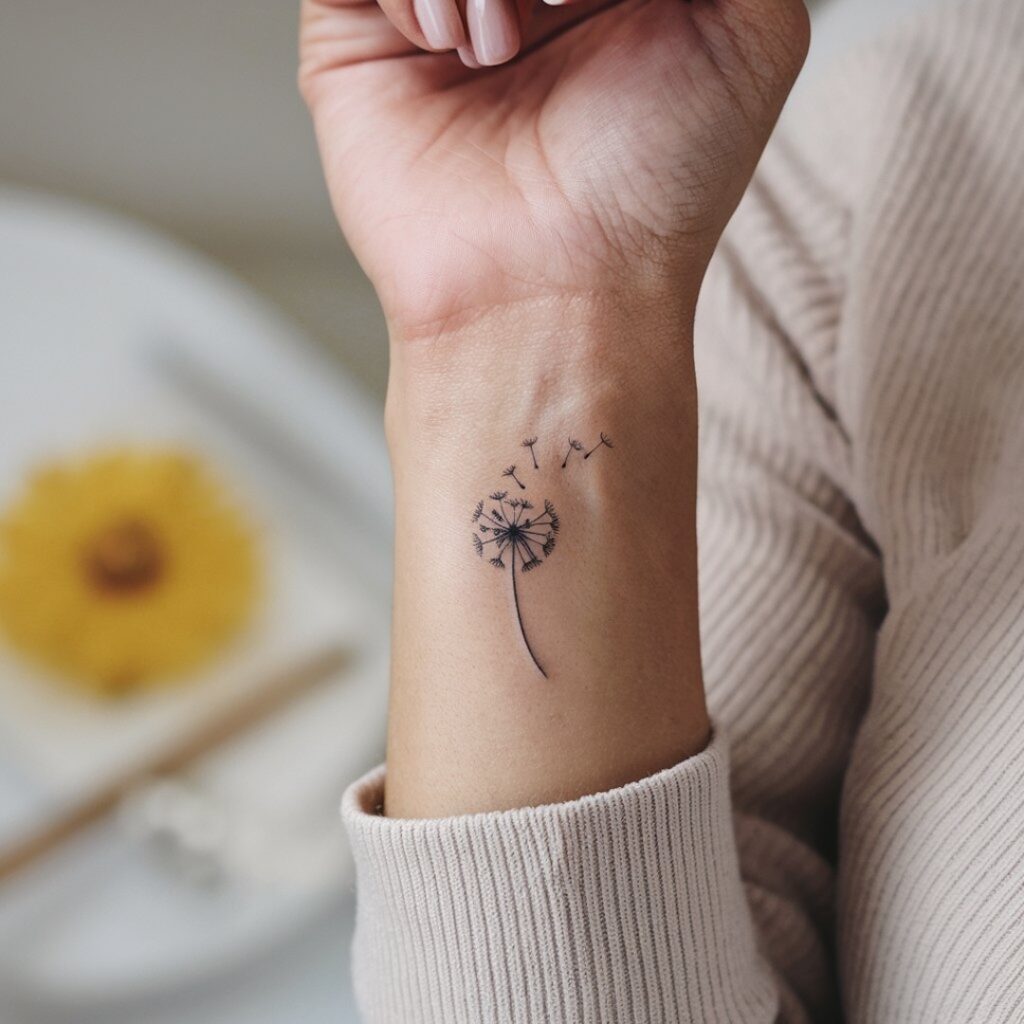 Small Dandelion Tattoo