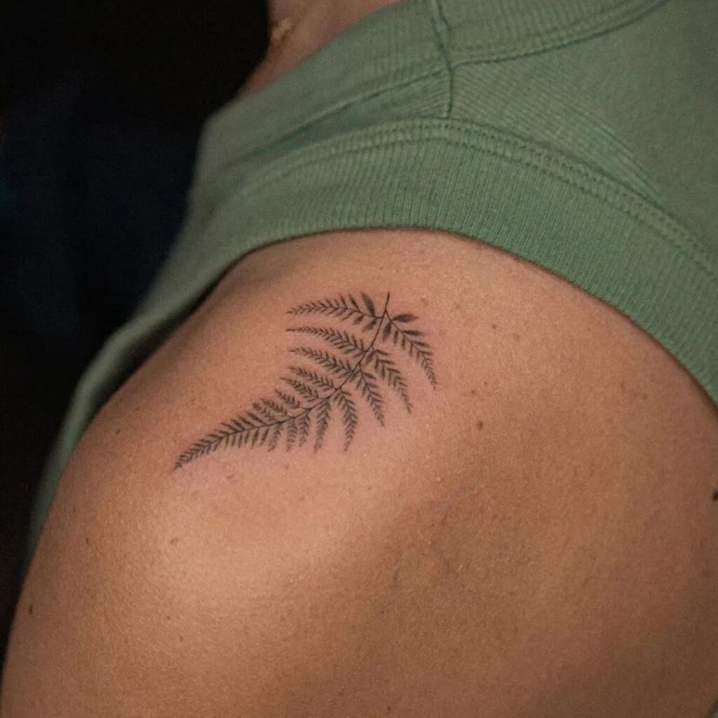 Small Fern Shoulder Tat