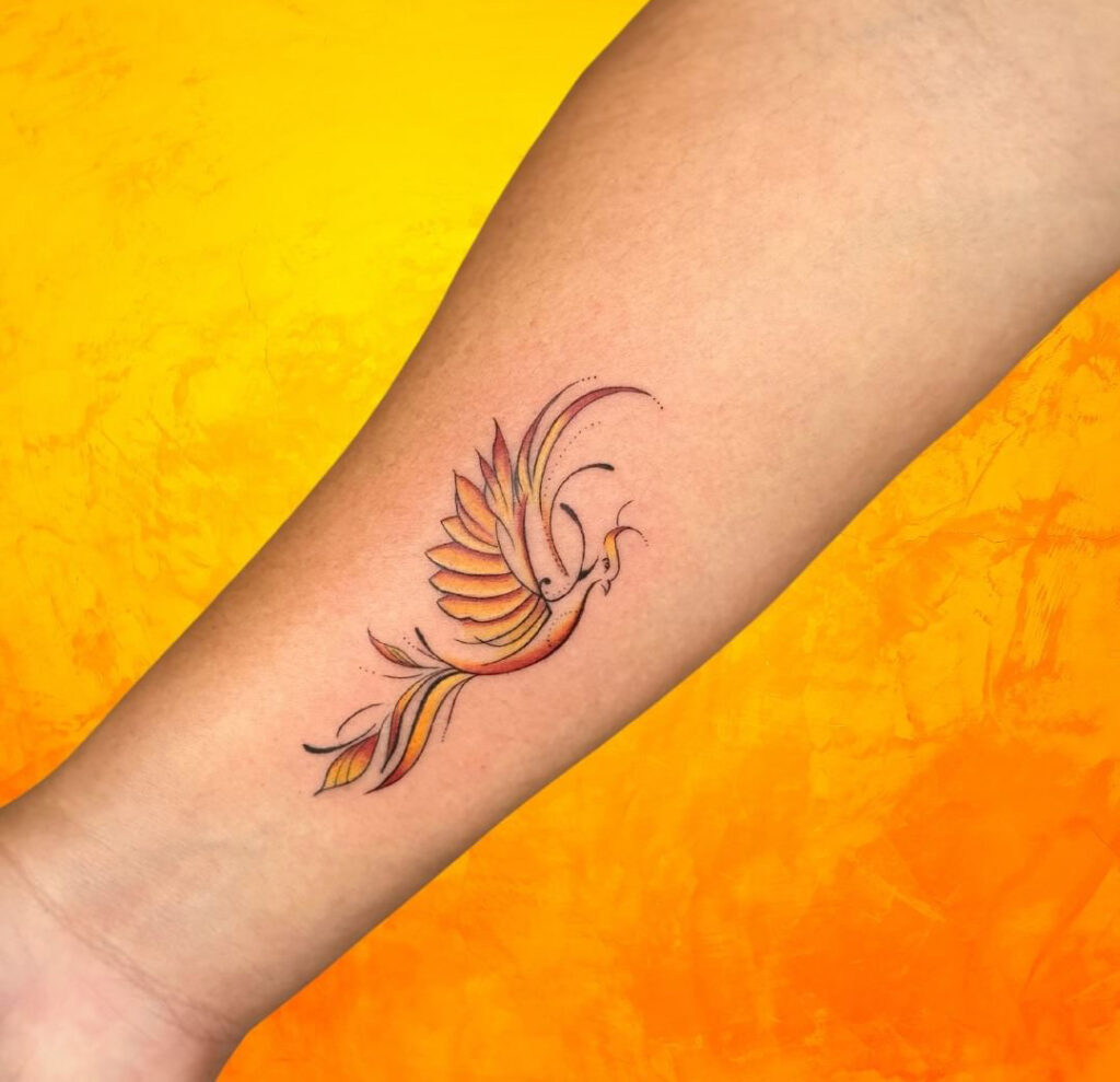 Pequena tatuagem de Fénix