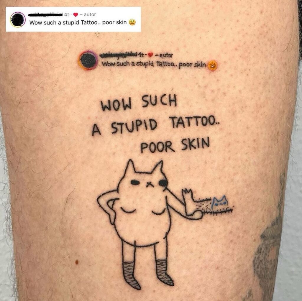 Un commento trasformato in tatuaggio