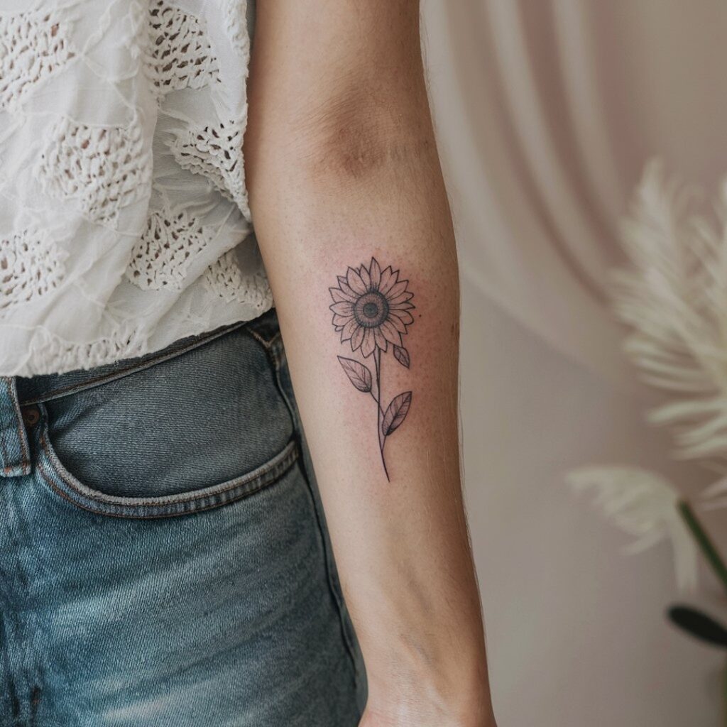 Tatuaje de un girasol