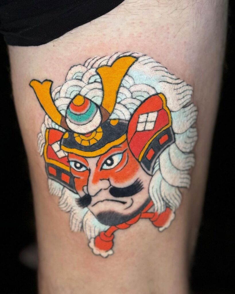 Tatuaggio Samurai sulla coscia