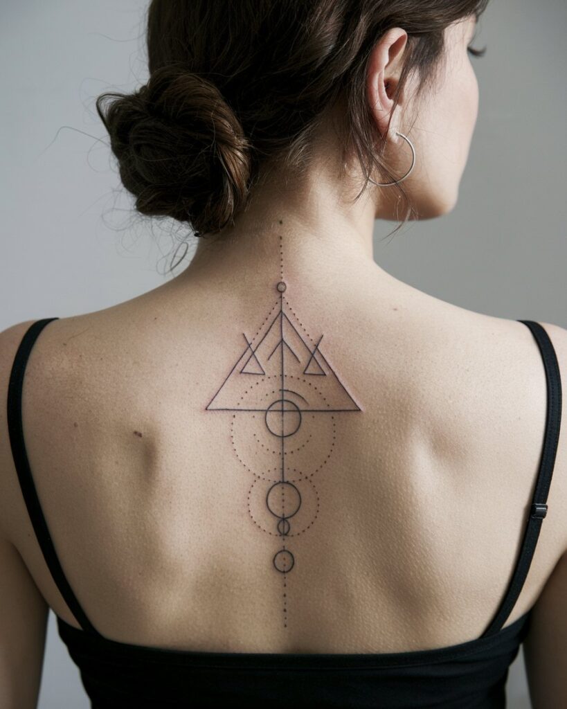 Tatuaggio geometrico sulla schiena