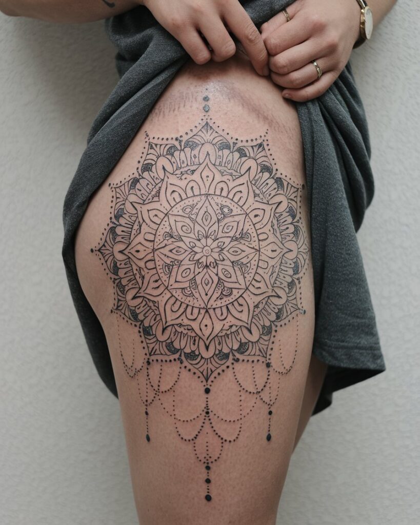 Intricato tatuaggio mandala