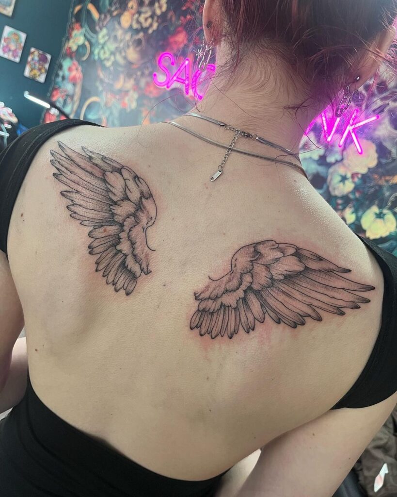 Tatuaje de alas de ángel