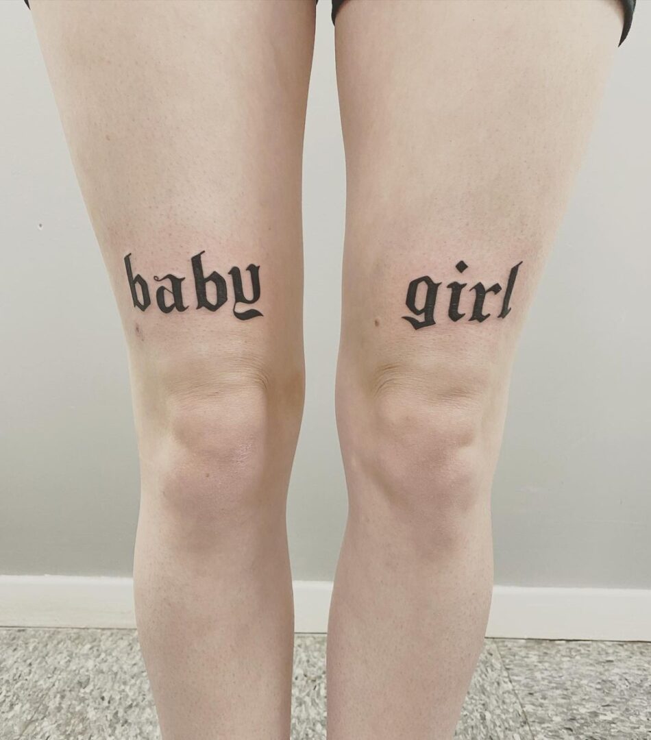 24 Fabulous Over The Knee Word Tattoo Ideas You'll Absolutely Love