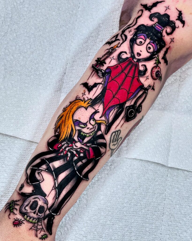 Tatuaje de Beetlejuice y Lydia