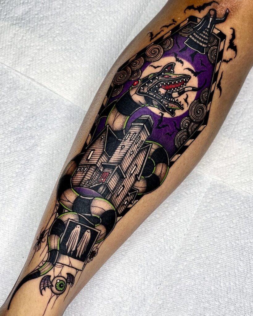 Beetlejuice Coffin-Shaped Tat