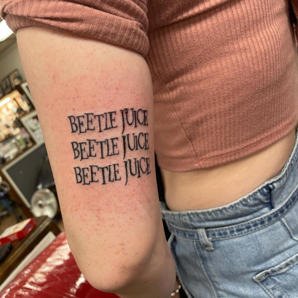 Beetlejuice Script Tattoo