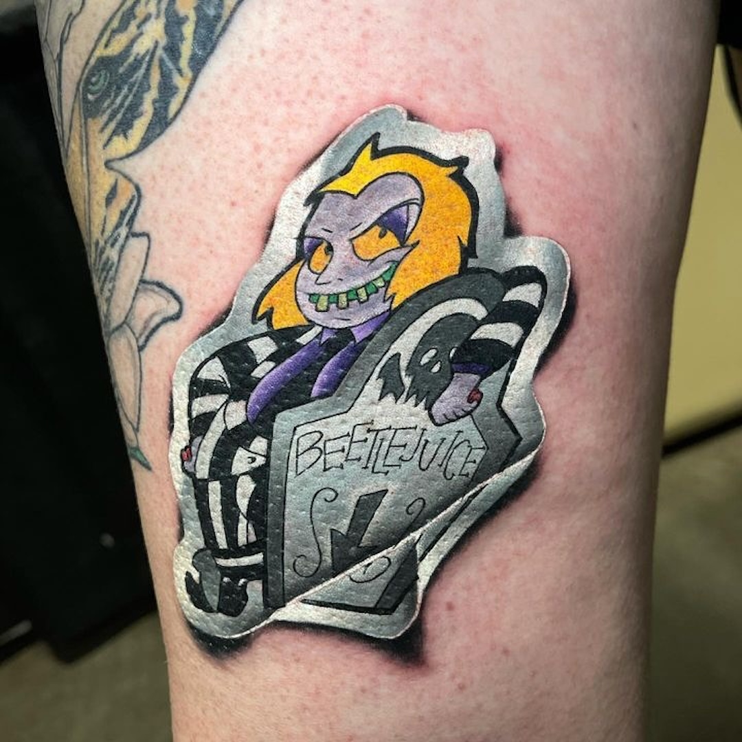 Beetlejuice Sticker Tattoo