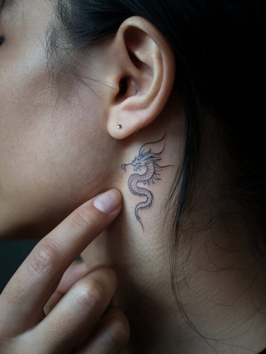 Behind The Ear Dragon Tattoo