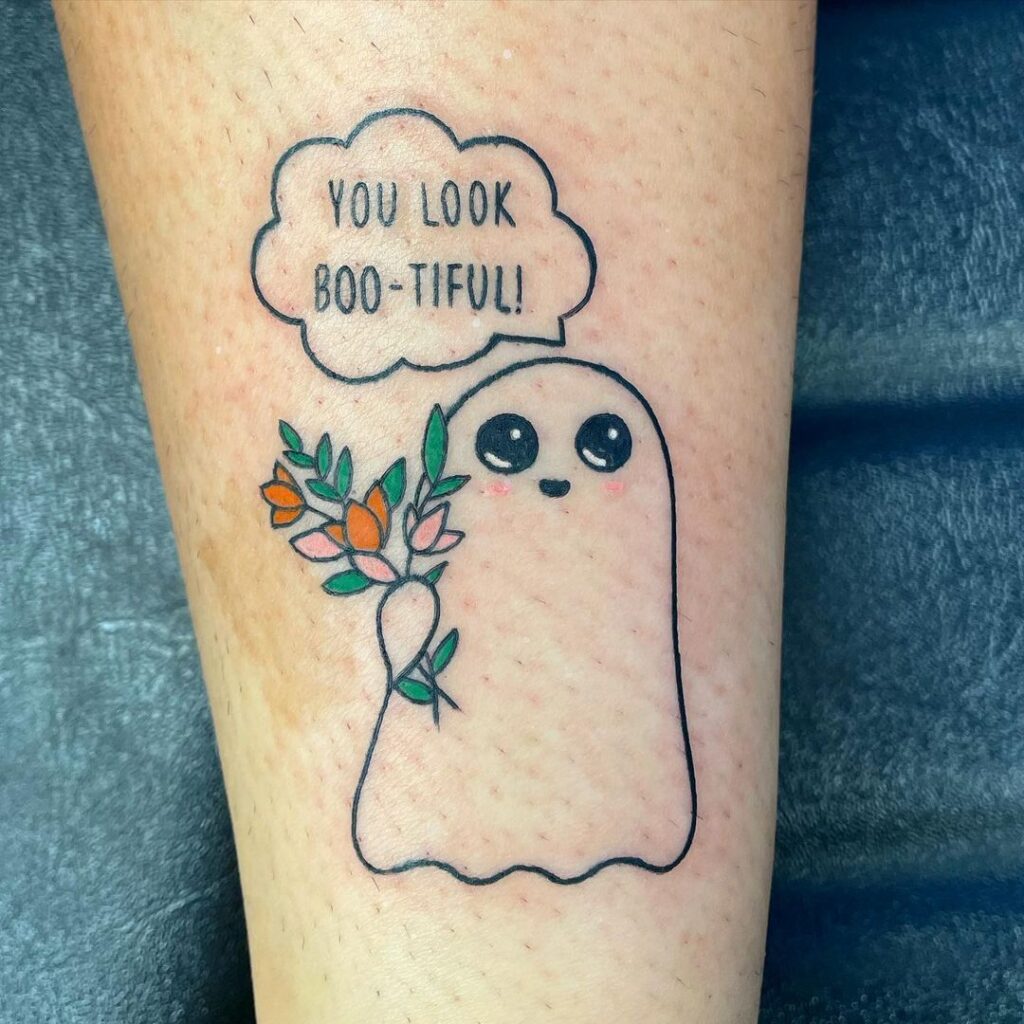 Mini tatuaggio di un fantasma