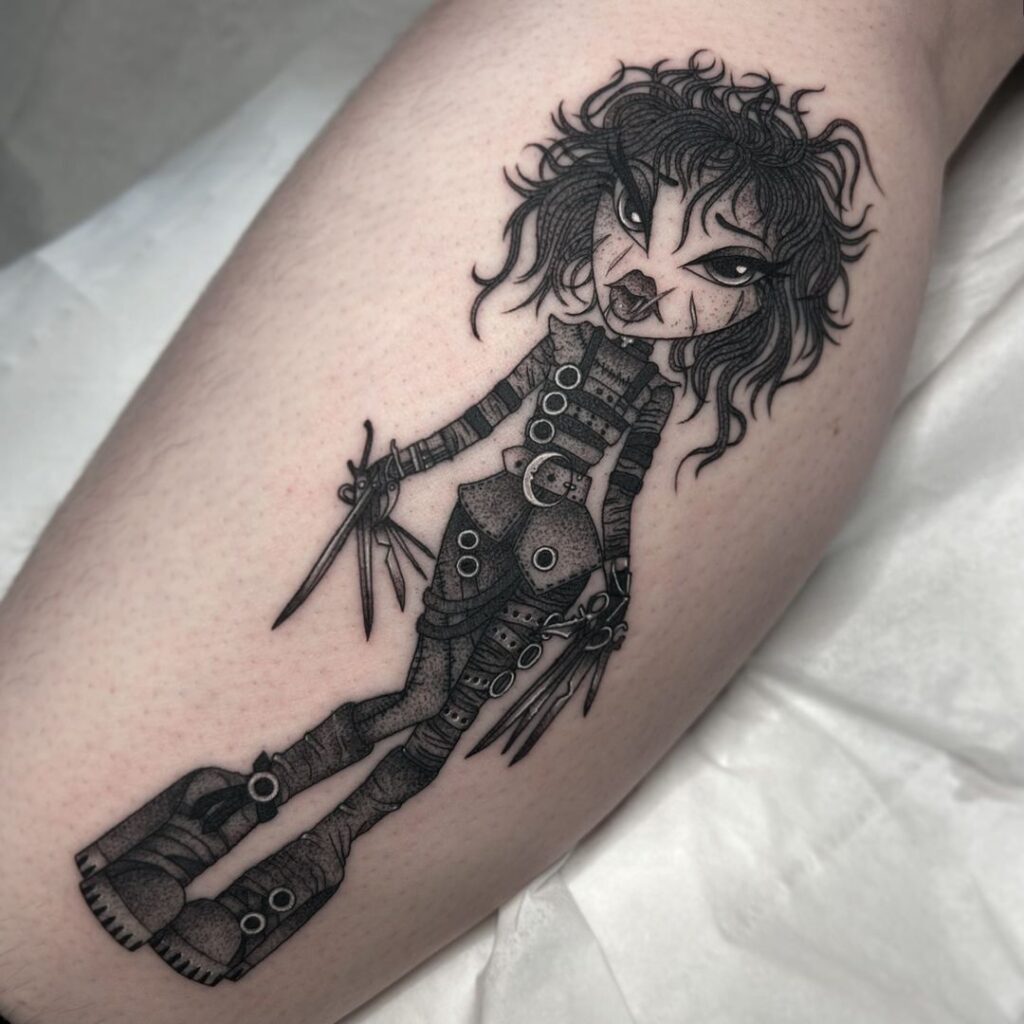 Tatuaggio flash di Halloween Bratz x Edward Mani di Forbice