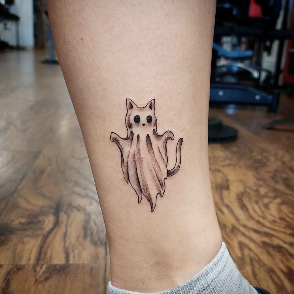 Cat Ghost Tattoo