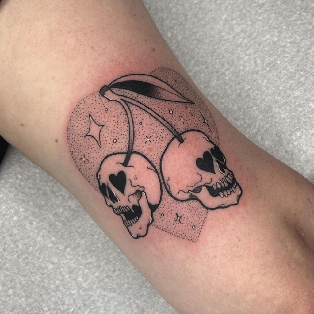 Calaveras de cereza Flash Tat