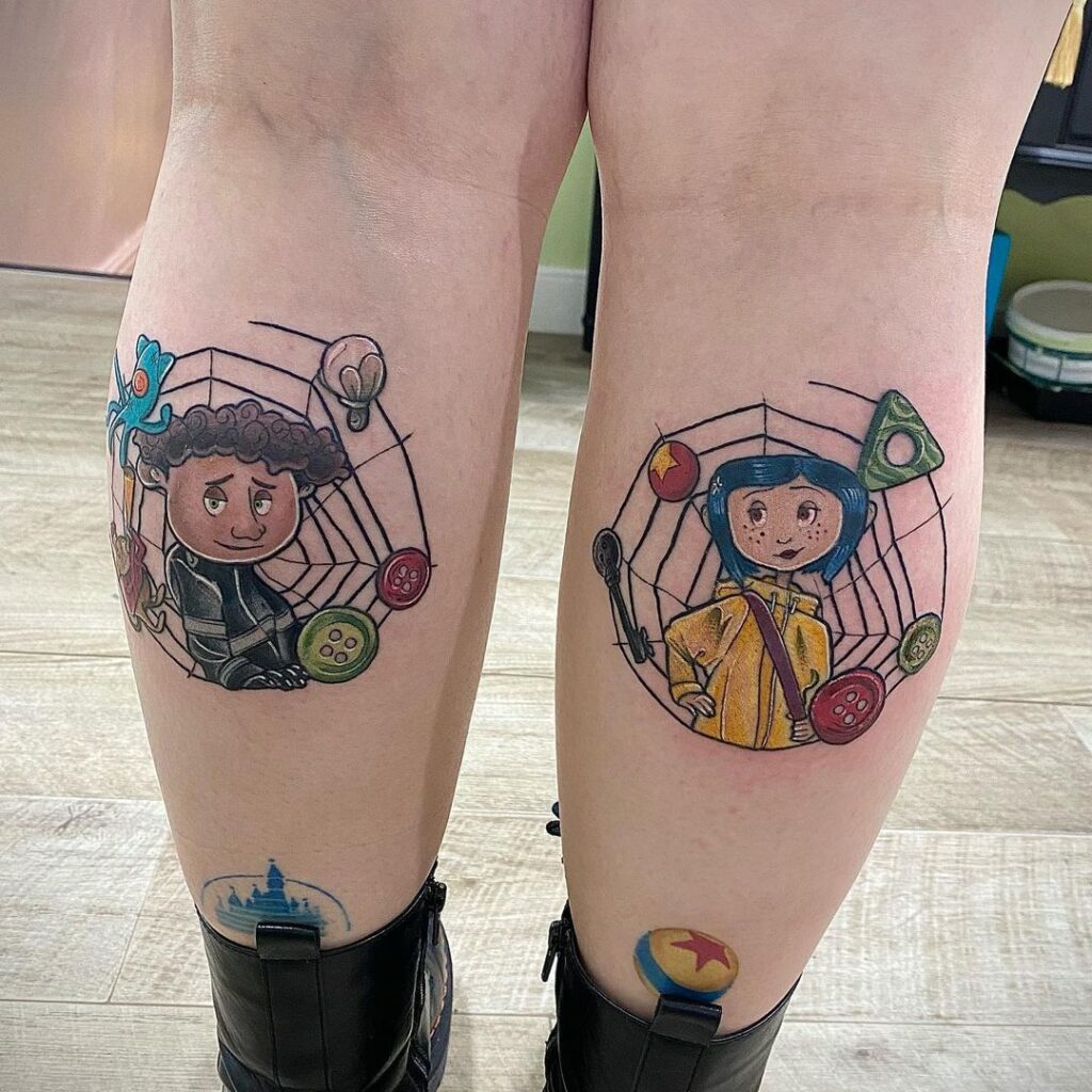 Tatuaje de Coraline y Wybie