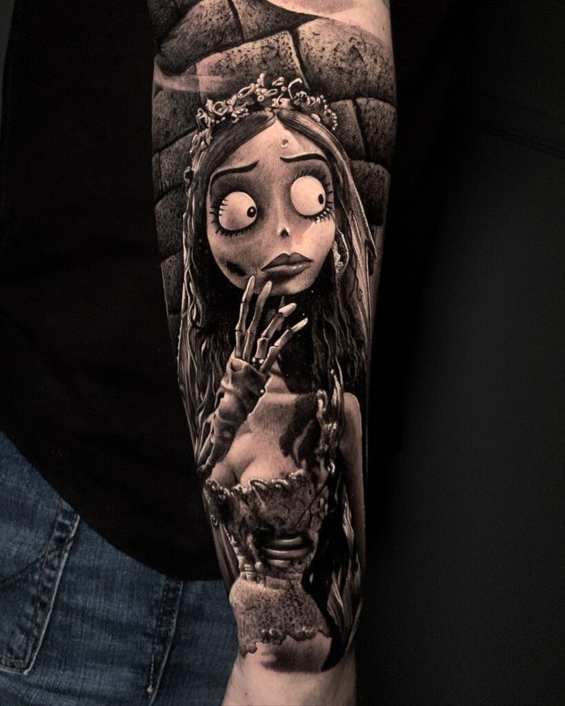 Corpse Bride Stunning Sleeve Tattoo