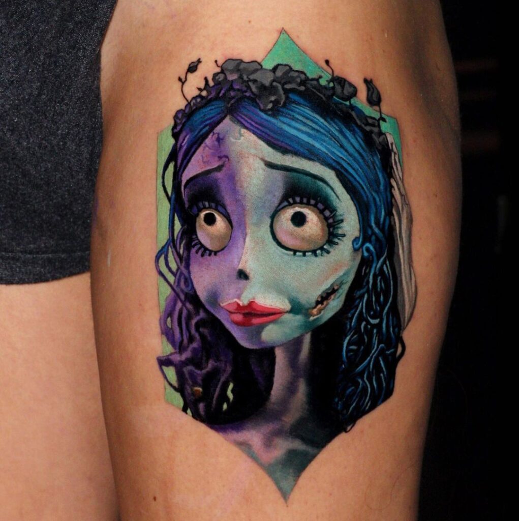 Corpse Bride Thigh Tattoo