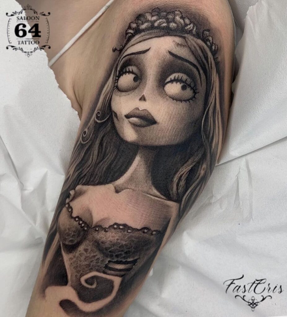 Corpse Bride Upper Arm Tattoo